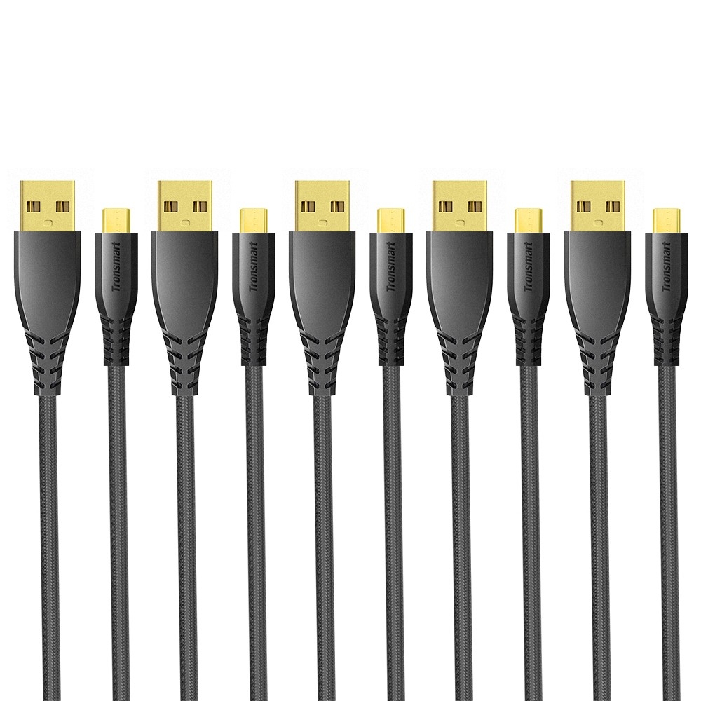 Tronsmart MUC01 Premium USB Cables 5 Pack with Gold-Plated Connectors