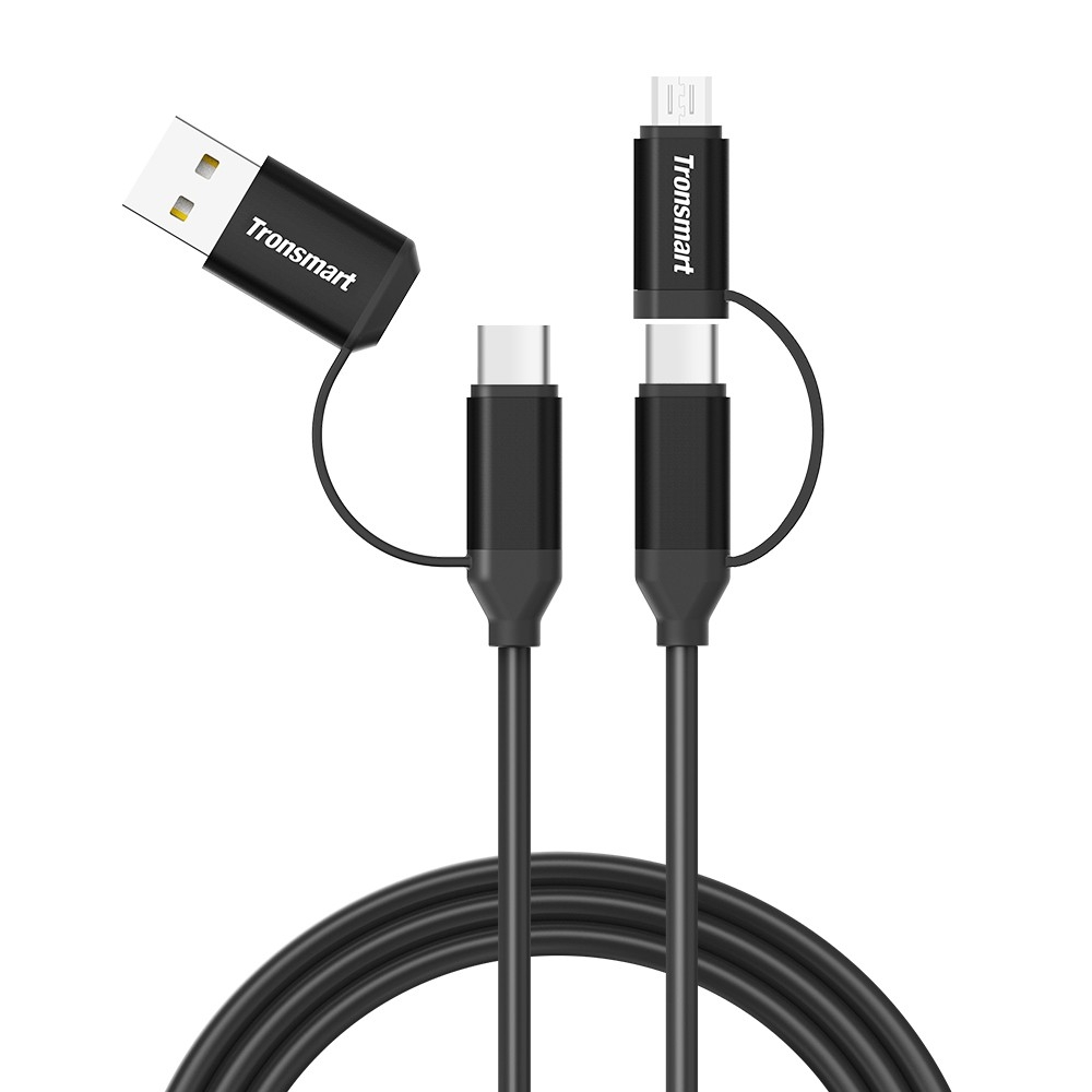 Tronsmart C4N1 4-in-1 USB Type-C Cable (Black, 3.3ft)