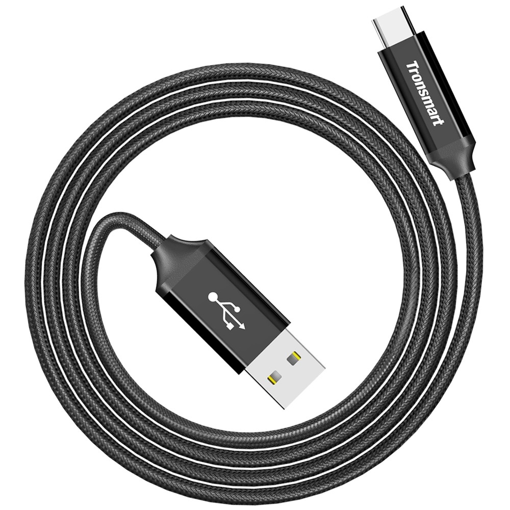 Tronsmart CPP1 Powerlink Braided Nylon USB C to USB A 2.0 Charging Syncing Cable 3.3 Feet 2 Pack
