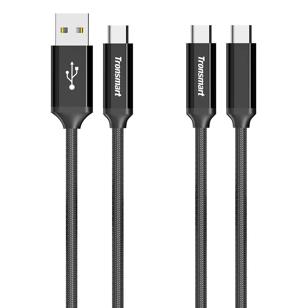 Tronsmart CPP7 Powerlink Braided Nylon USB C 2.0 Charging Syncing Cable 3.3 Feet 2 Pack
