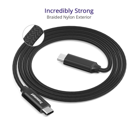 Tronsmart CPP2 Powerlink Braided Nylon USB C to USB C 2-0 Charging Syncing Cable 3.3 Feet 2 Pack