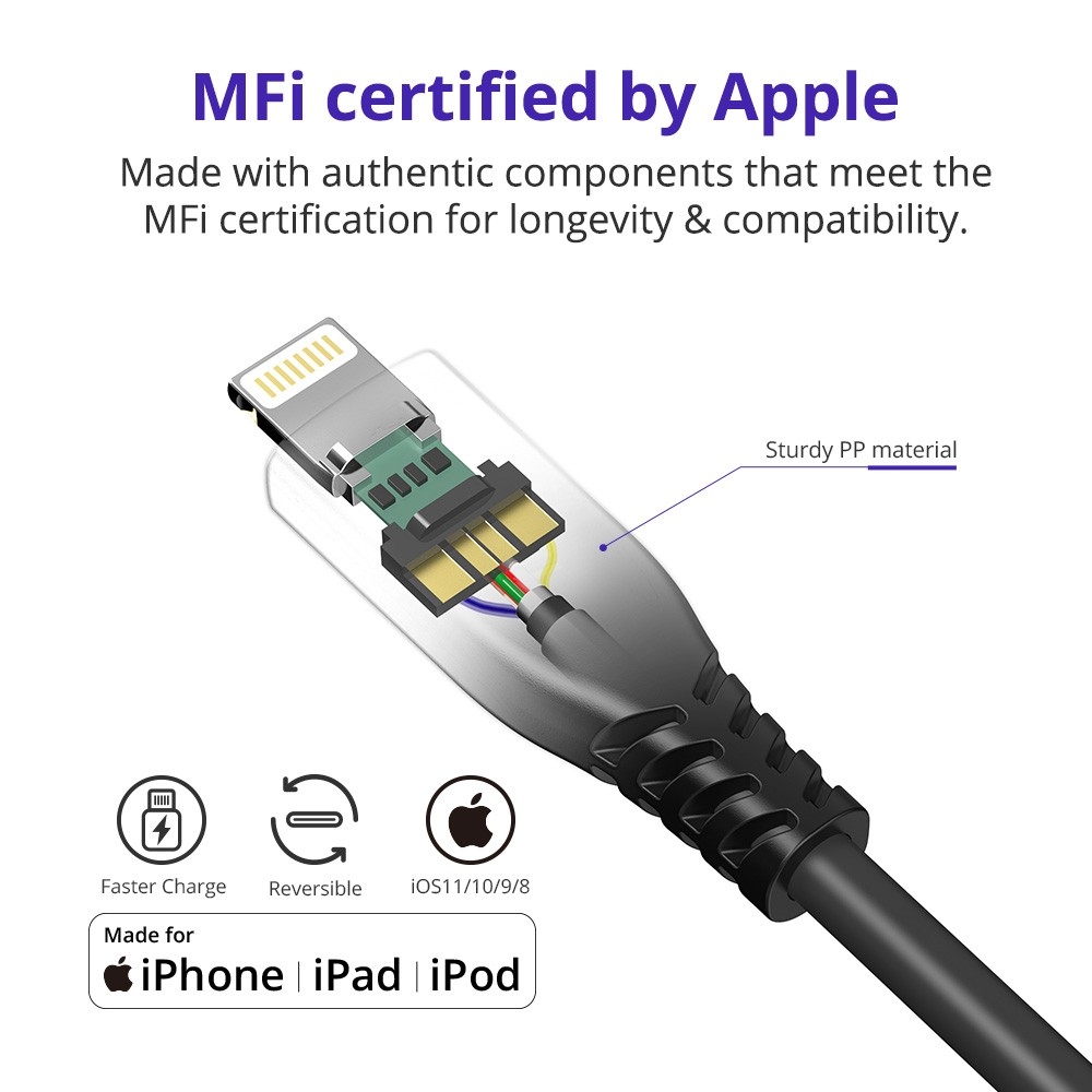 Tronsmart LAC01 4ft/1.2m Apple MFi Certified Lightning Cable