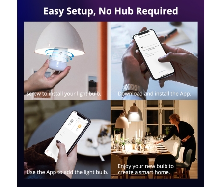 TB01 Smart Wi-Fi RGB LED Light Bulb with Wireless Dimming