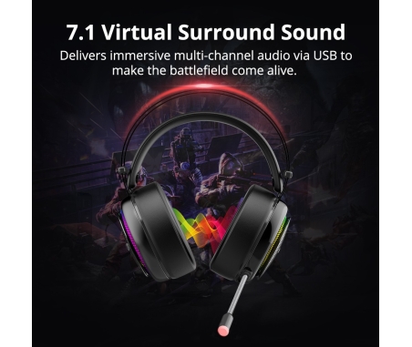 Glary Gaming Headset with 7.1 Virtual Sound