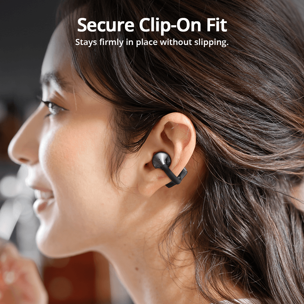 Tronsmart OpenFly Clip 2 | Hi-Res Comfort Open Ear Clip-On Earbuds