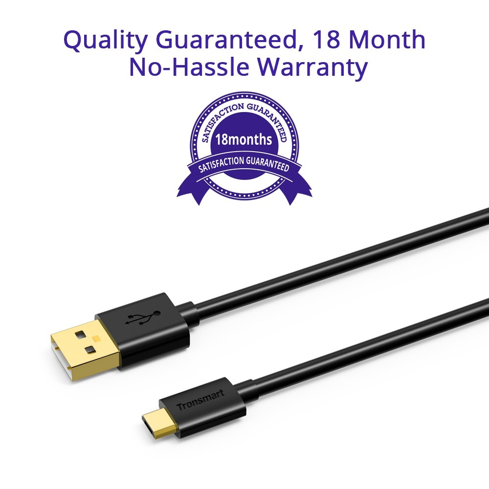 Tronsmart MUPP1 Premium USB Cables 3 Pack (3.3ft*3 ) with Gold Connector