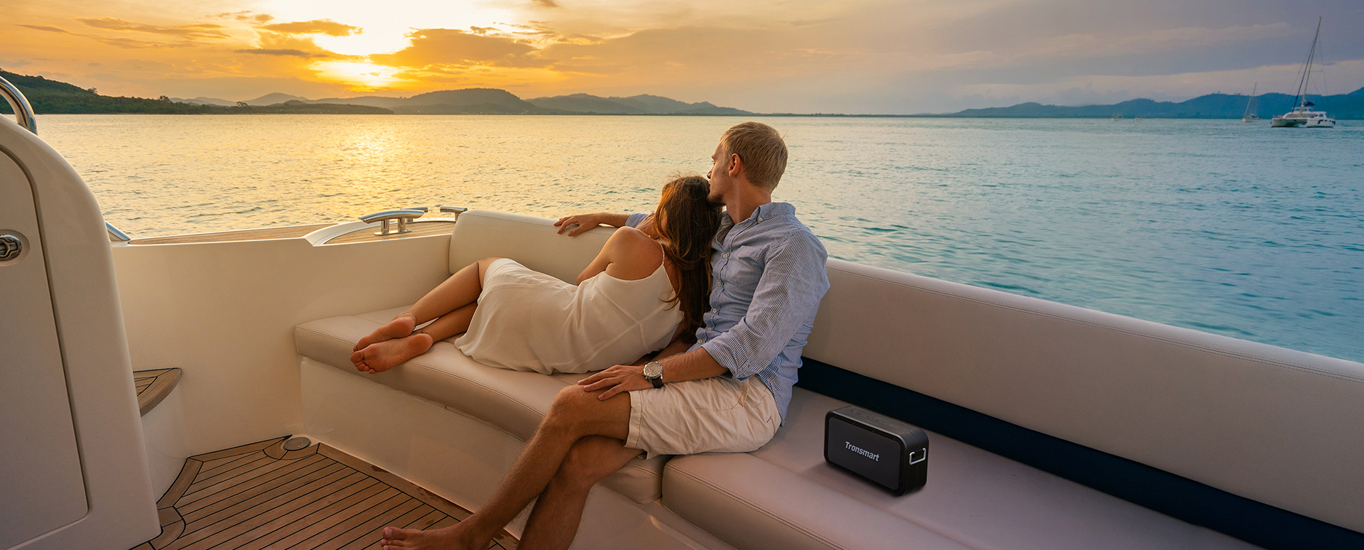 Tronsmart Force Max Couple on Boat